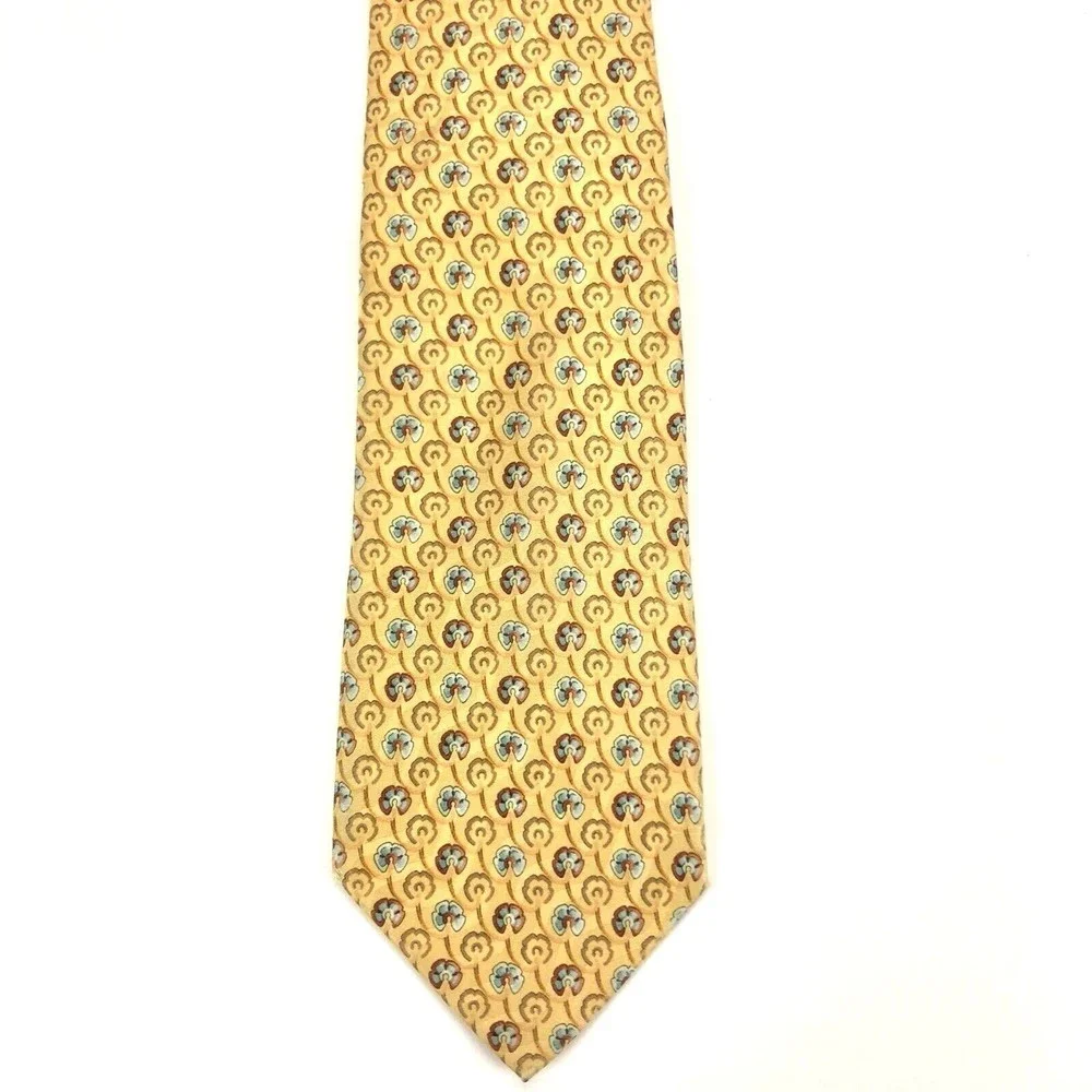 ERMENEGILDO ZEGNA Tie Silk Elegant Floral Necktie 100% Silk Made Italy 3.5 x 60